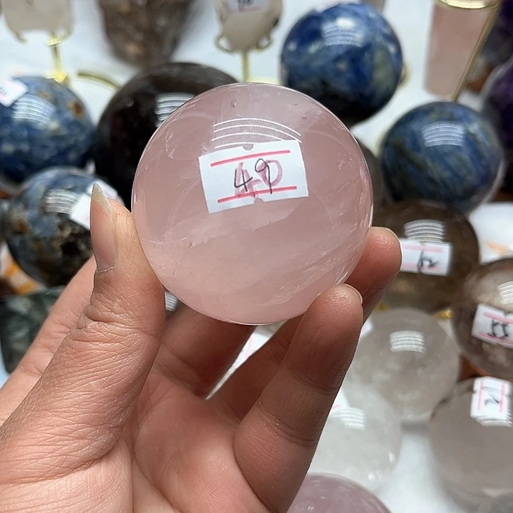 芙蓉石23克粉水晶球未镶嵌静**曦