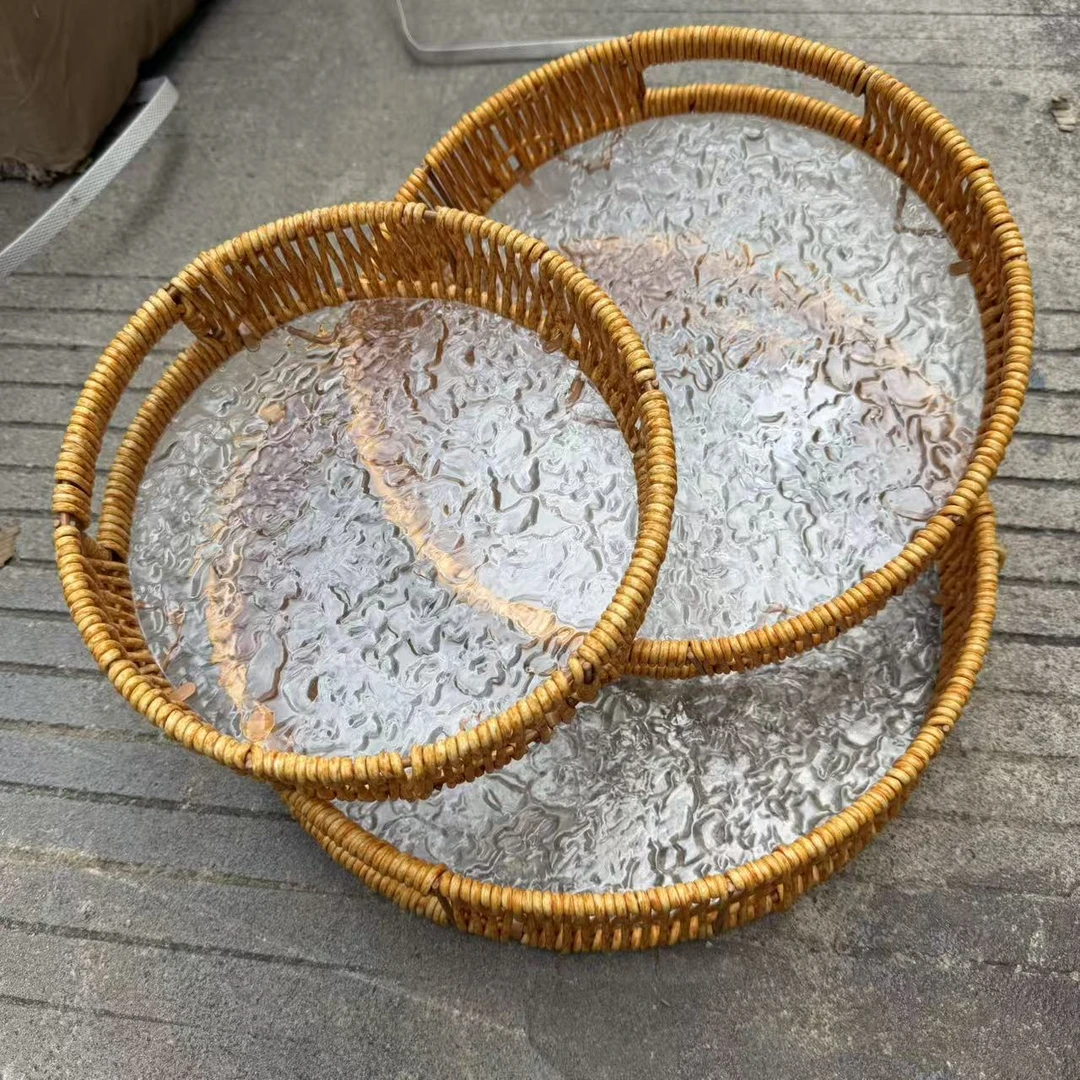 AS60（捡漏）浅咖色精致圆形馒头筐（到手三个）