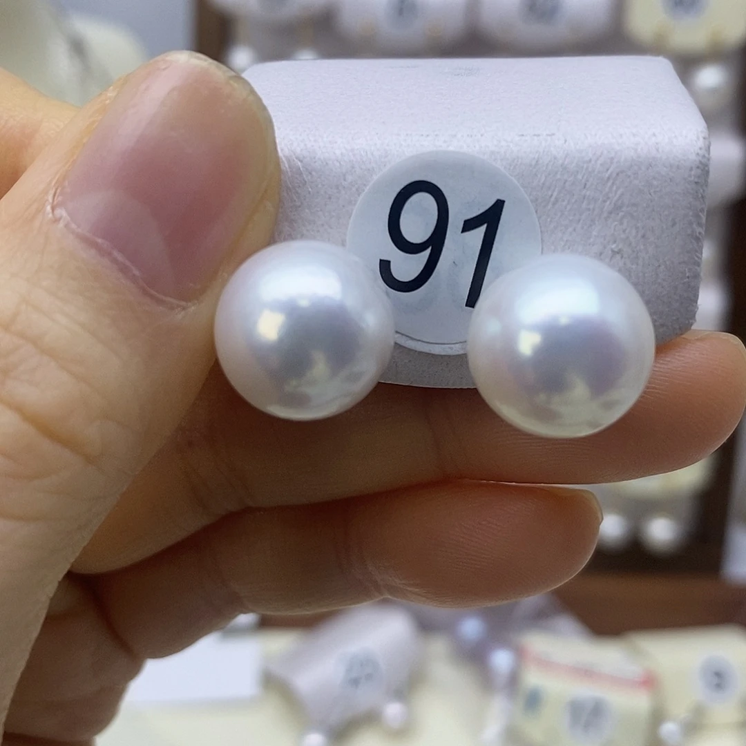 银S925镶嵌淡水珍珠耳饰