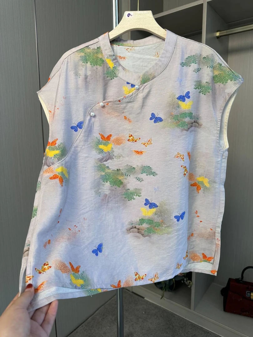 355款【蝴蝶飞飞】时尚洋气小飞袖上衣