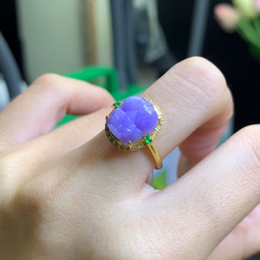 翡翠颈饰18K金镶嵌福*宝天然