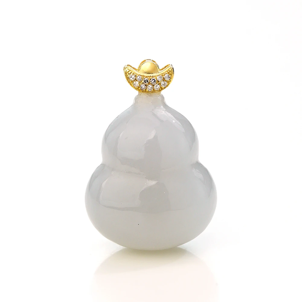 【福万物】 K金 9K金钻石元宝和田葫芦吊坠46734