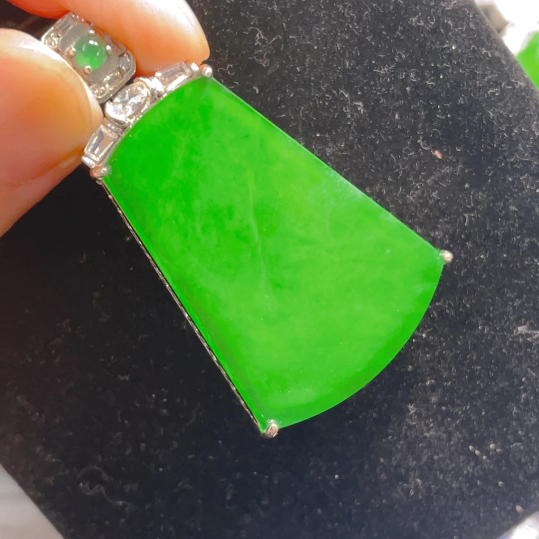 翡翠银S925镶嵌吊坠(不含链)