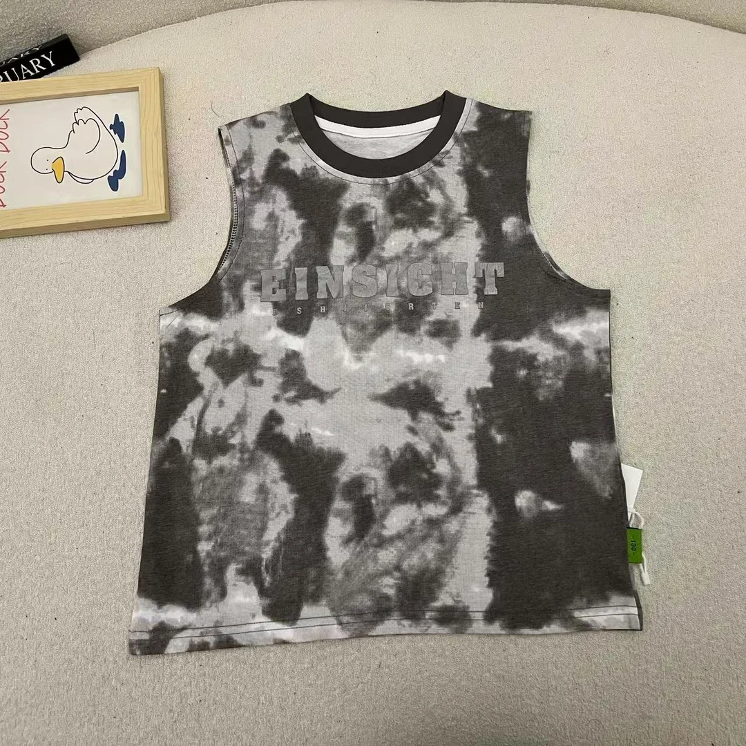 舅舅严选童装夏季儿童无袖百搭时尚韩系休闲潮流印花圆领背心Y558