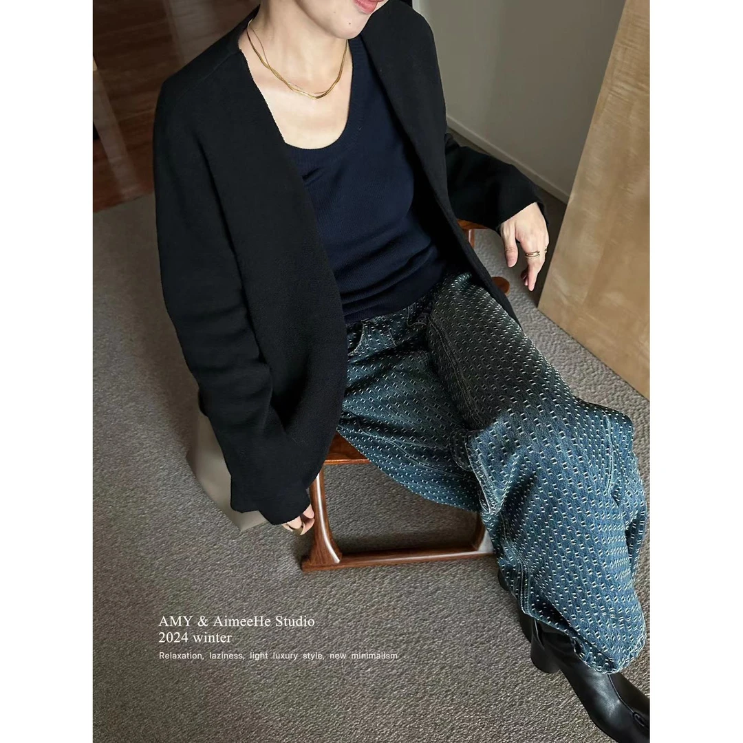 【小黑家】长72高端有调性随意慵懒无扣极简百搭西装101