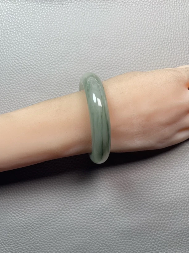 61号A-圈口56-57-天然正品-纯天然玉石-正品保障-天山翠-雪翠
