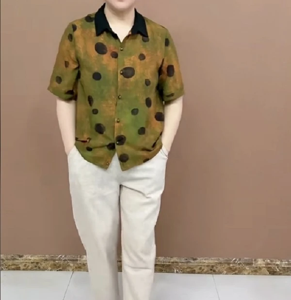 夏季大码宽松气质百搭翻领妈妈衬衫上衣