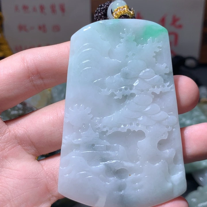 翡翠未镶嵌颈饰保真天然a货翡翠