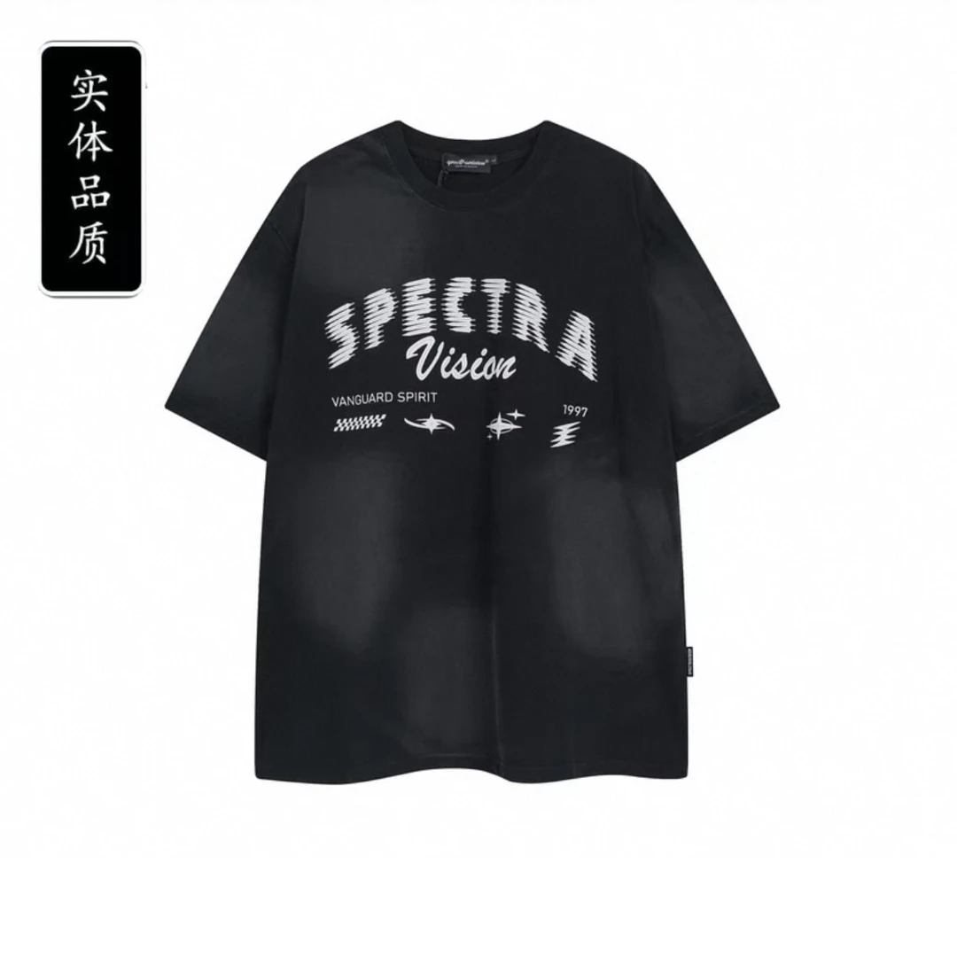 2025新款男童中大童网红潮牌新款短袖亲子装T恤童装纯棉炒洗做旧t