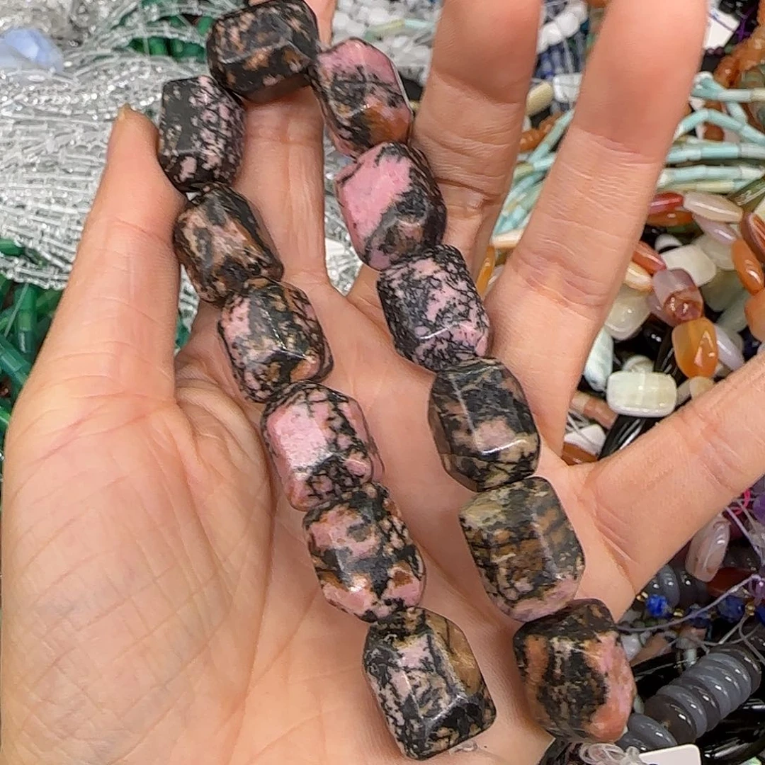 玛瑙/玉髓合金珠宝半成品蔷薇12mm半条