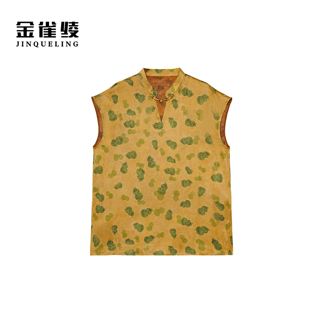 金雀绫【碧玉葫芦】新中式设计师款立领国风加宽加大小衫SZA2S443