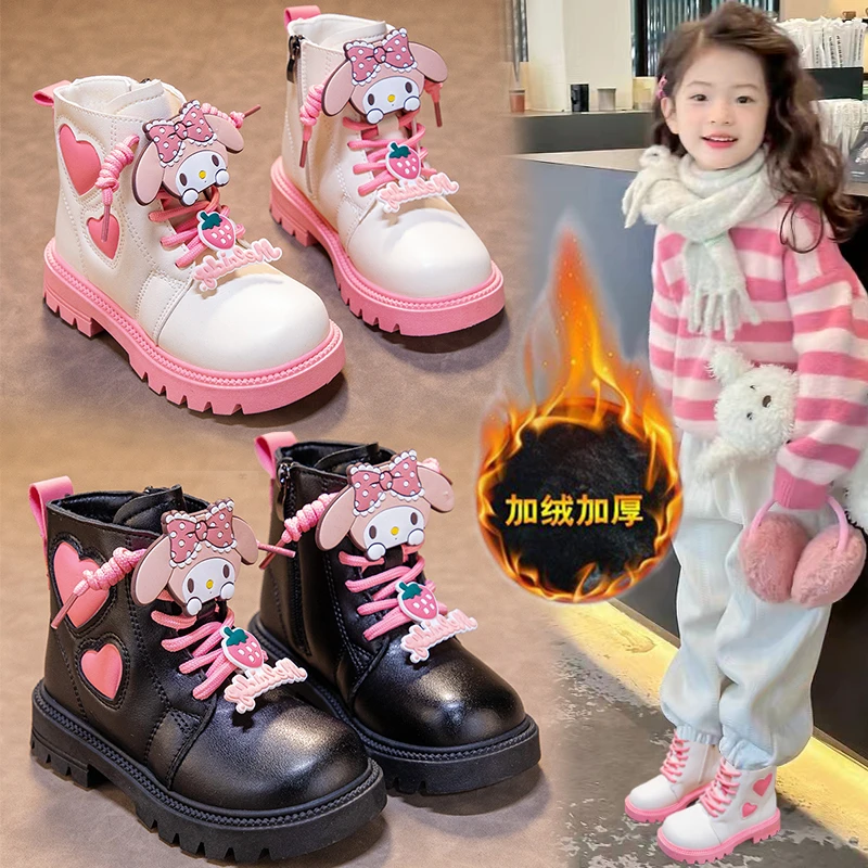 女童马丁皮靴2025冬季新款儿童短靴加绒加厚公主靴舒适外穿DD999