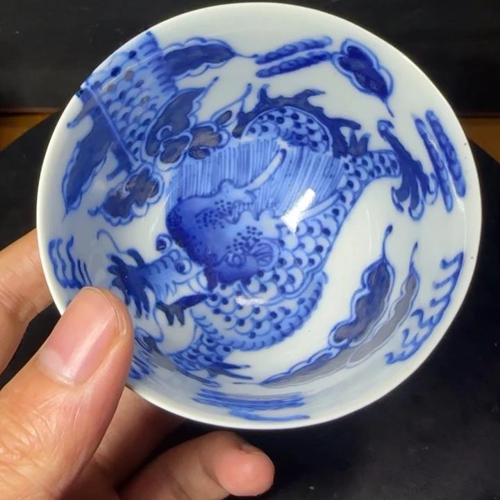 杯强*?青花过墙龙纹杯