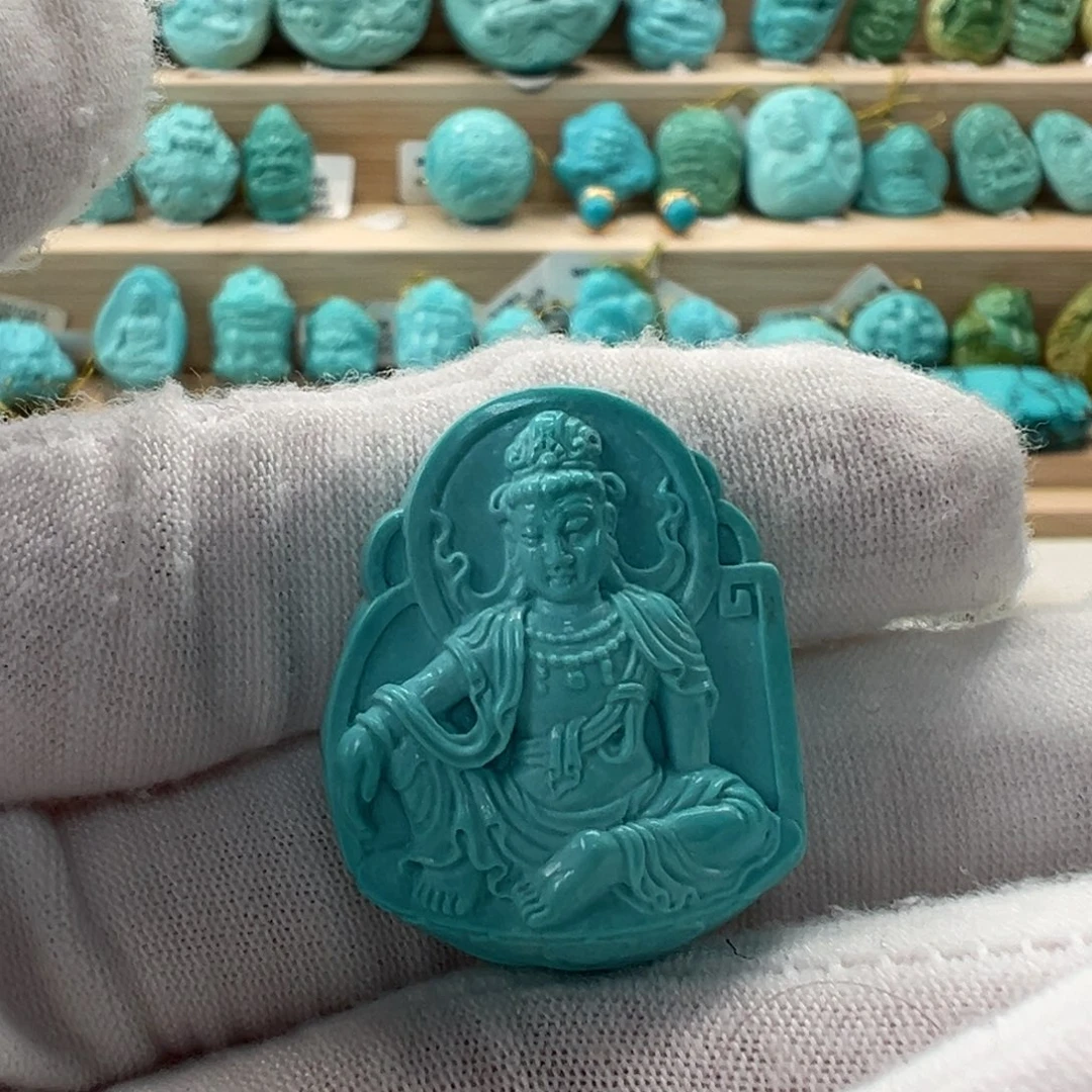 未镶嵌绿松石观音22.8mm