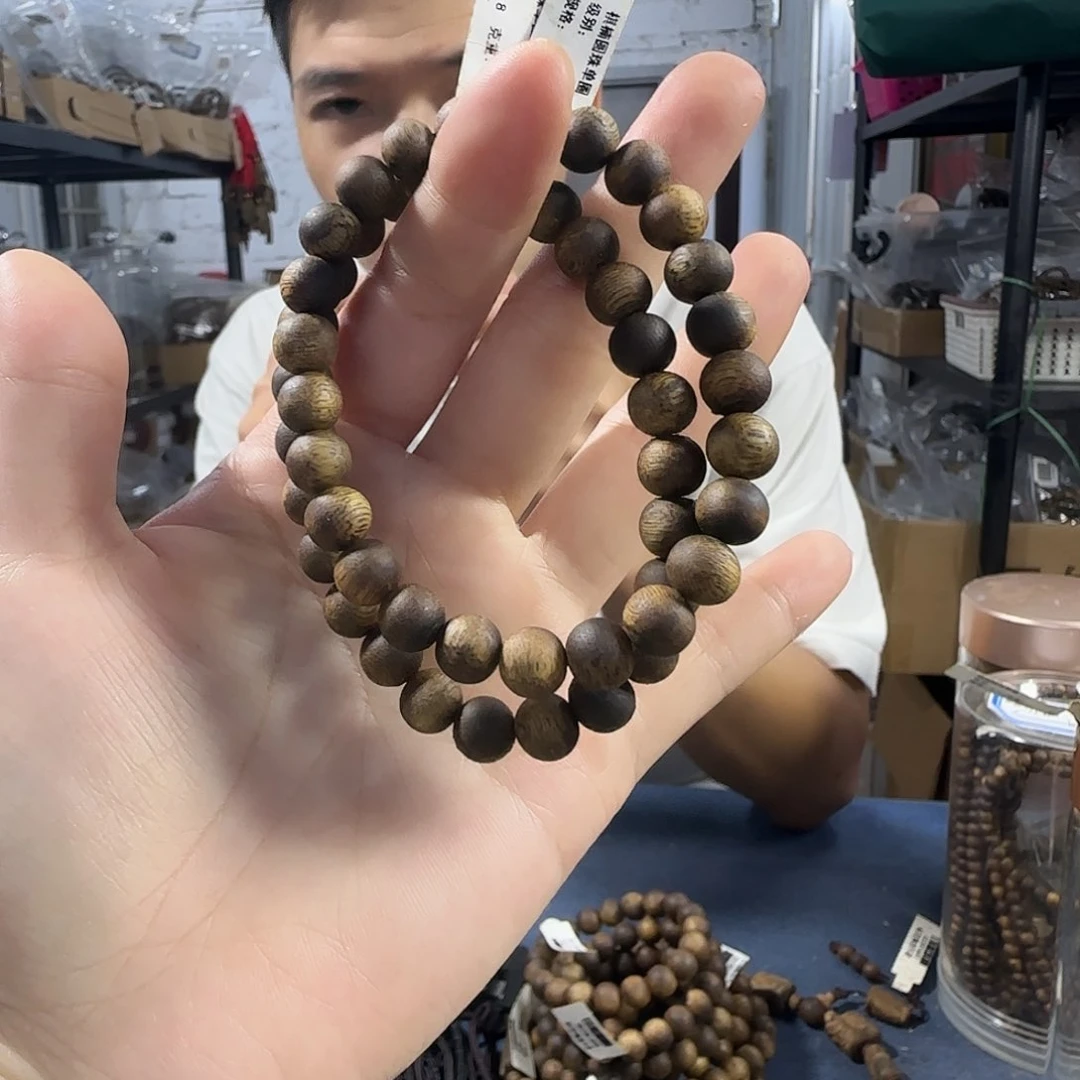 手串沉香棋楠透顶绿圆珠单圈0.8/5克多样性发一