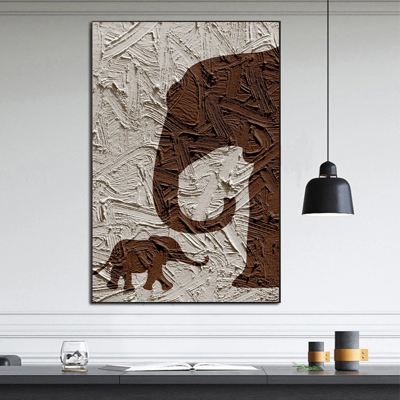 现代晶瓷装饰画 走廊过道客厅餐厅卧室铝合金边框挂画大象428