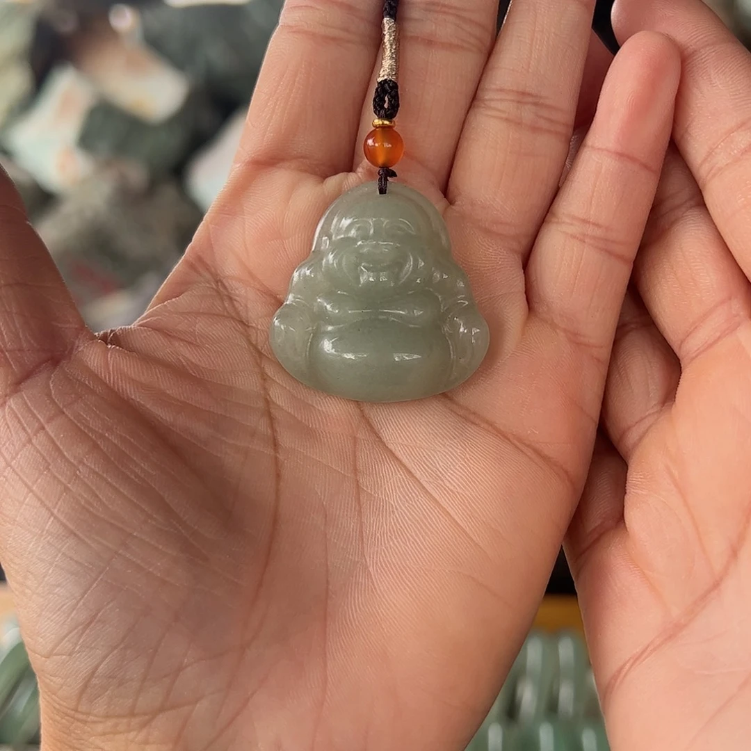 绿东陵冰晴水挂件小号佛公