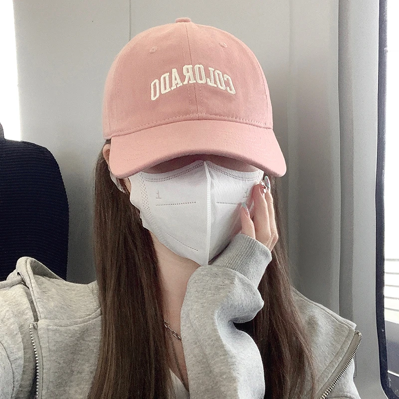 粉色棒球帽女2025新款春夏季韩版学生软顶宽檐显脸小防晒鸭舌帽子