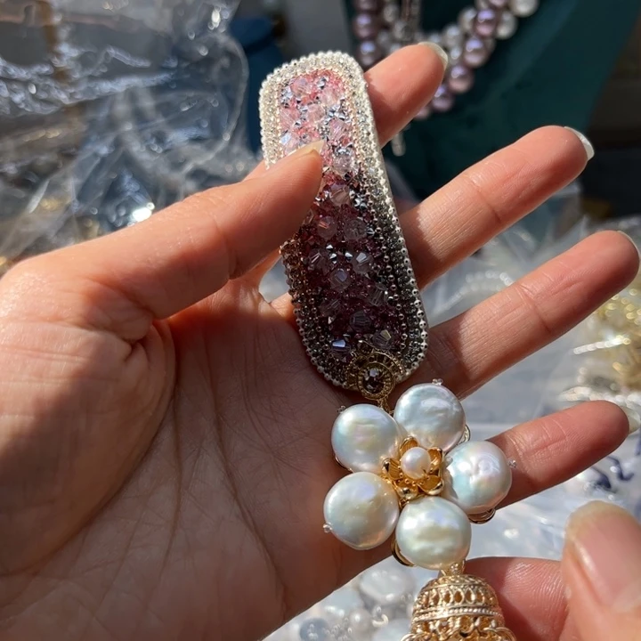 淡水珍珠胸饰银S925镶嵌