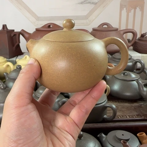 茶壶紫砂墨绿泥料200cc