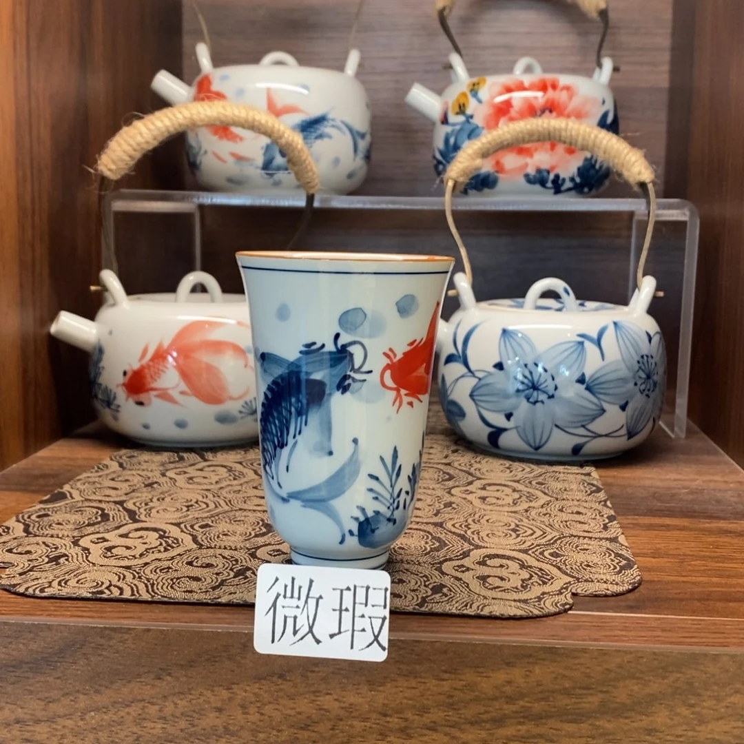 釉下彩老陶泥手工绘制