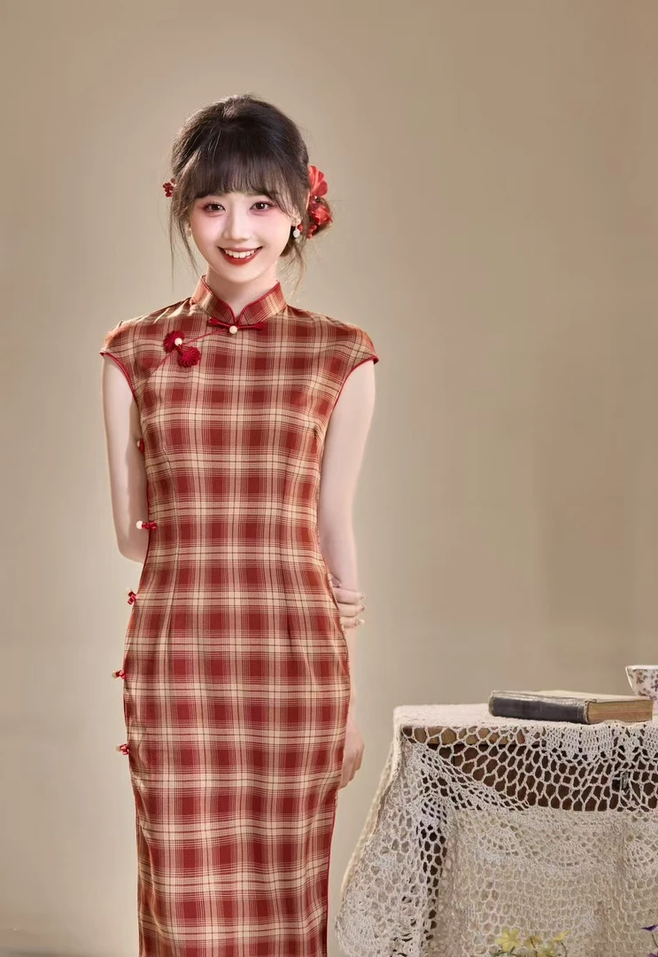 夏款-【如沐】重工设计师款长款气质夏季复古风日常中国风显瘦旗袍