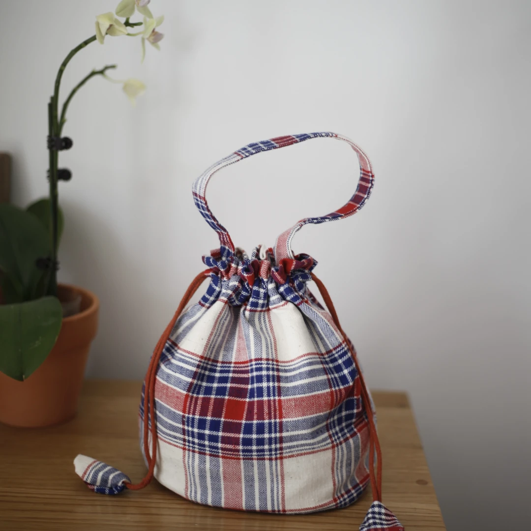 虫鸣生活手织老布小福袋手拎包