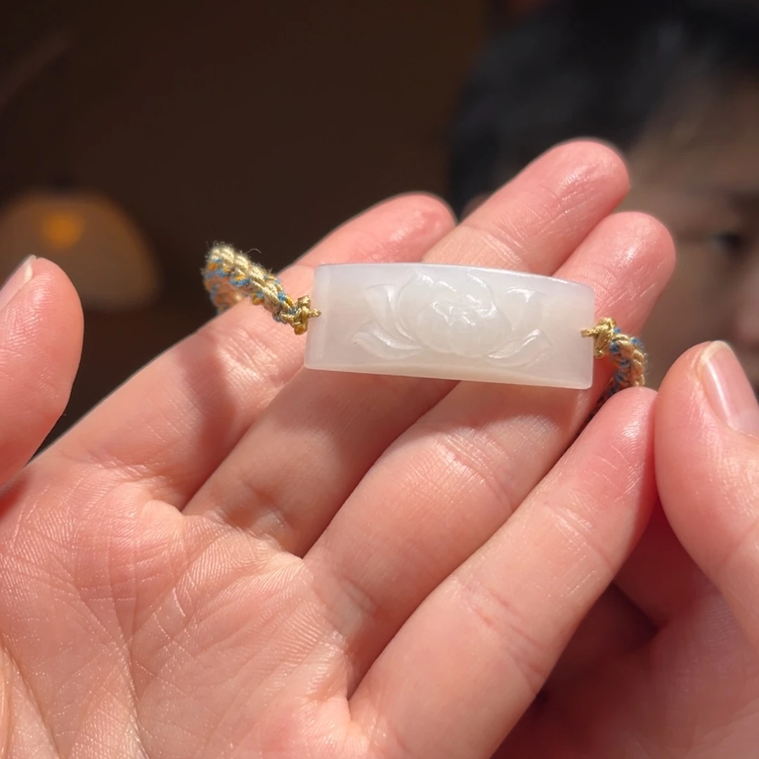 未镶嵌手绳和田玉青海白玉莲花66