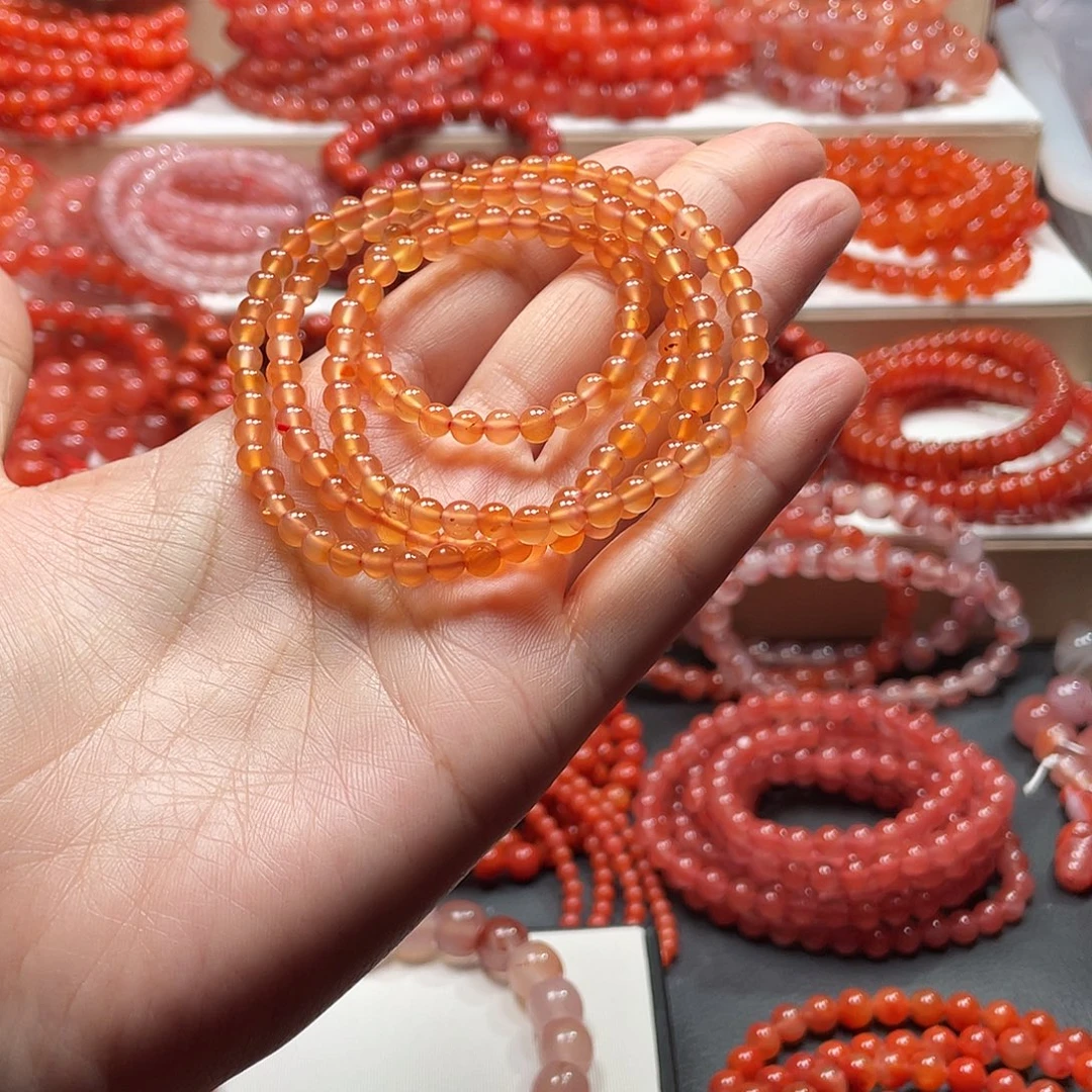 南红玛瑙未镶嵌手链4.7