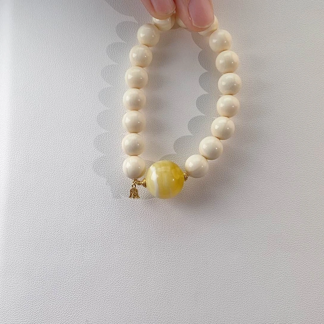 手链蜜蜡18K金镶嵌