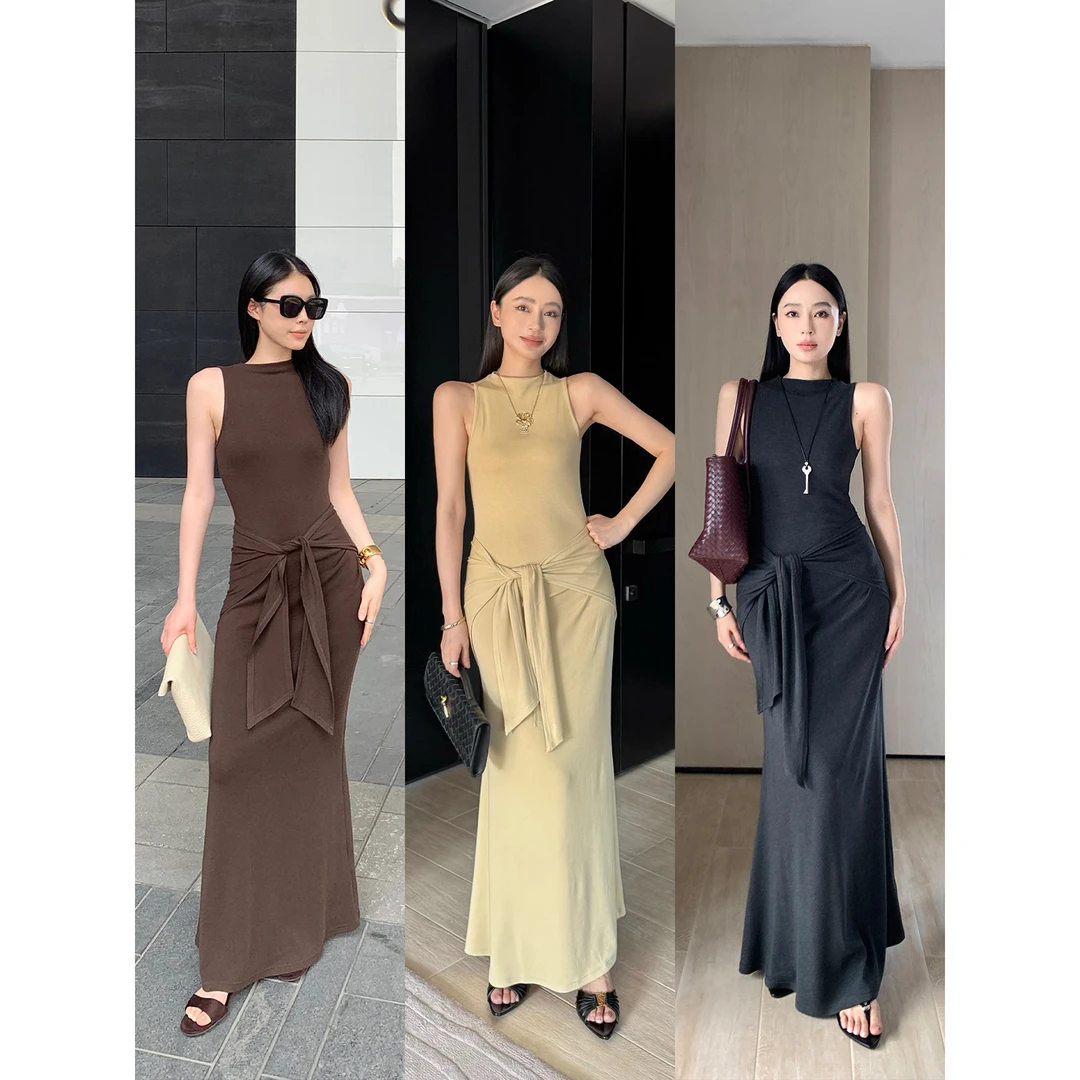 周淼【Venus女神裙】可拆披肩背心裙 修身法式连衣裙女ZM25L5099J