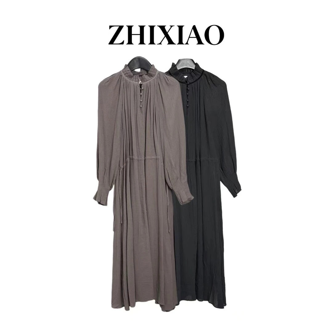 【ZHIXIAO】秋冬新款：收腰长袖连衣裙933953