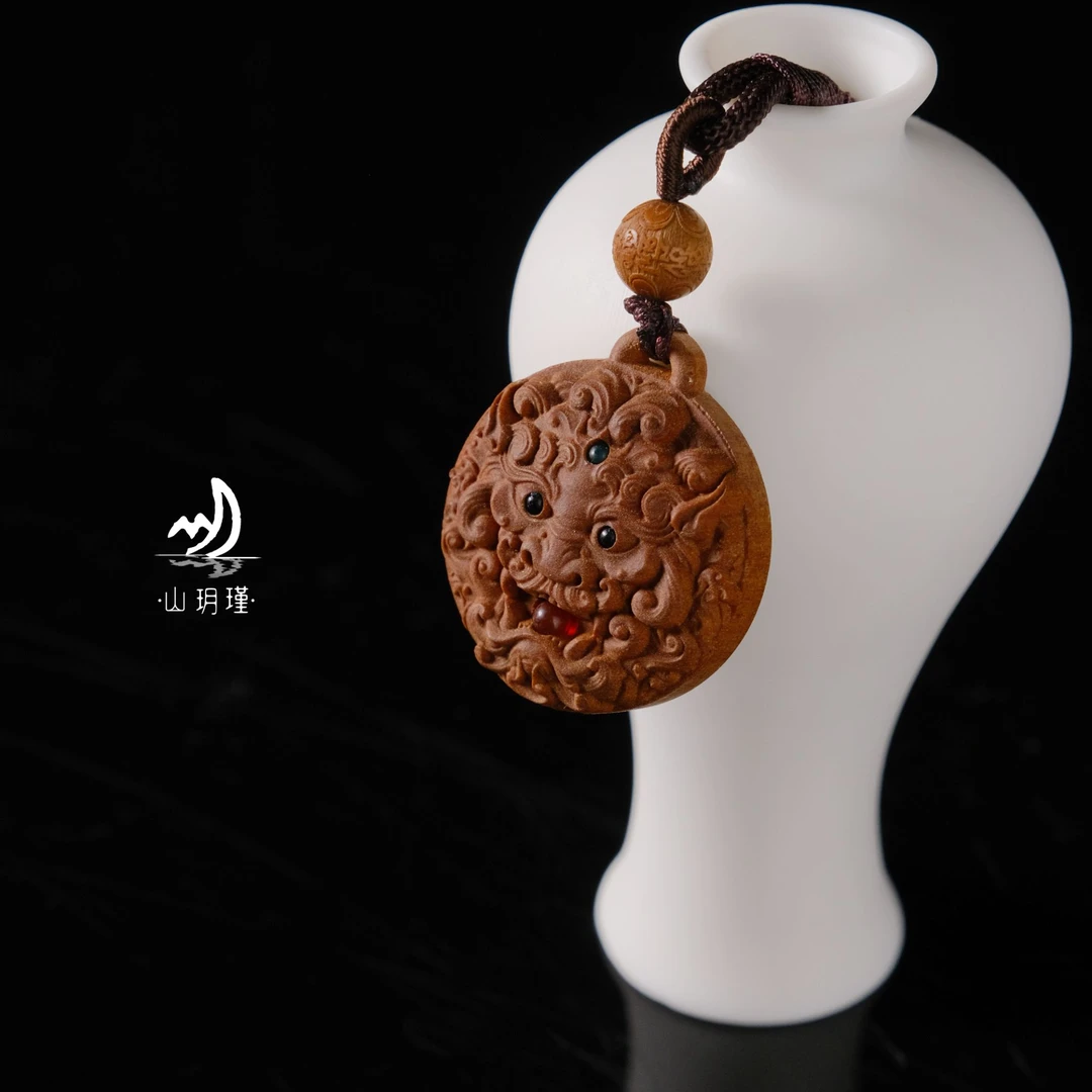 「滚滚小貔貅」老料老山檀黑肉 雕刻小貔貅挂件ZY-036