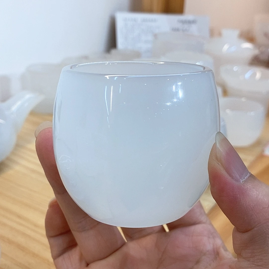 手工艺品琉璃白玉琉璃主人杯