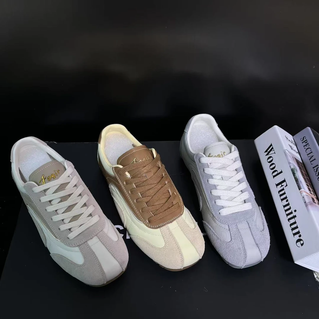 【马赛盛夏】平底德训鞋女2025春夏新款圆头舒适百搭休闲鞋3017-2