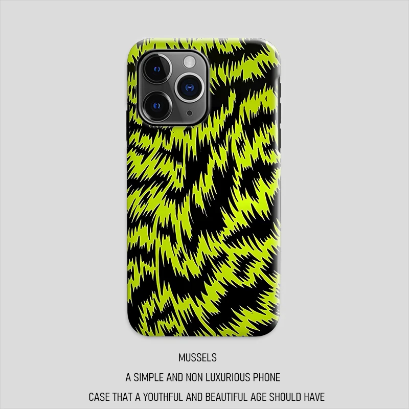 黑绿涂鸦-菲林软硬壳2合1创意适用于苹果华为VIVO小米OPPO手机壳