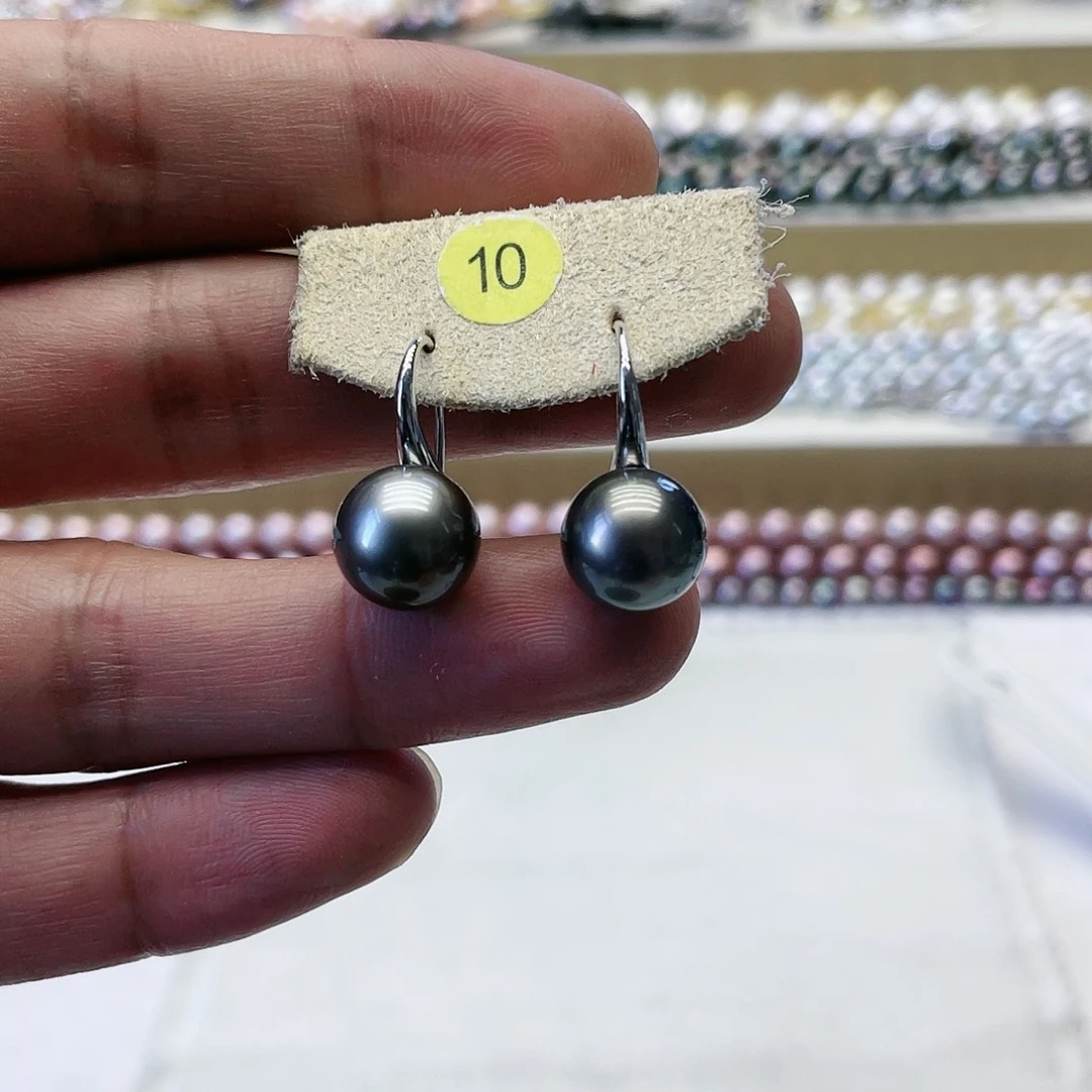 海水珍珠耳饰银S925镶嵌