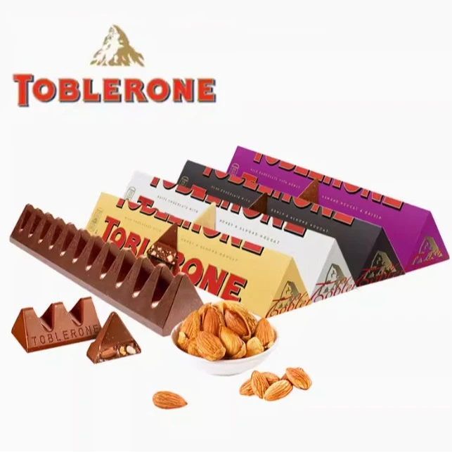 亿滋进口瑞士Toblerone三角牛奶蜂蜜巴旦木白巧克力100g儿童休闲