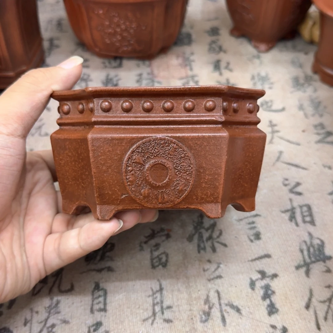 紫砂花盆10.5x6内经紫砂花盆