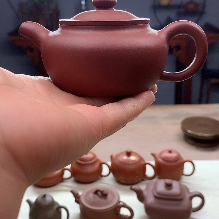 茶壶紫砂小红泥140容量，明式小品