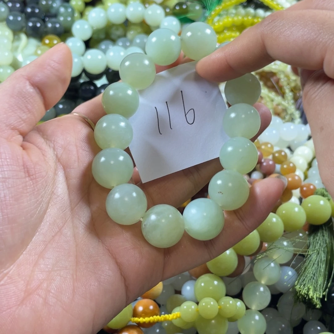 ༺***༻未镶嵌蛇纹石玉手串