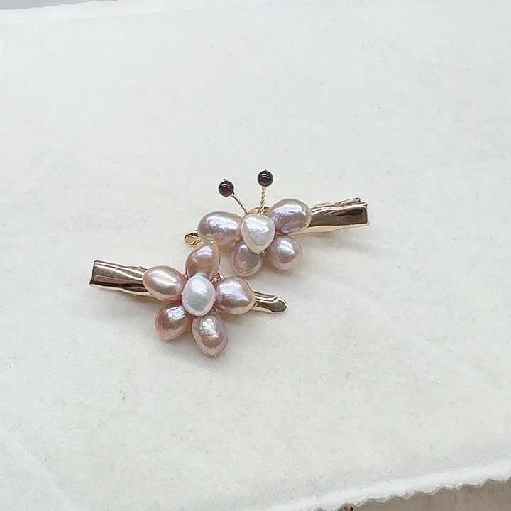 淡水珍珠发饰银S925镶嵌