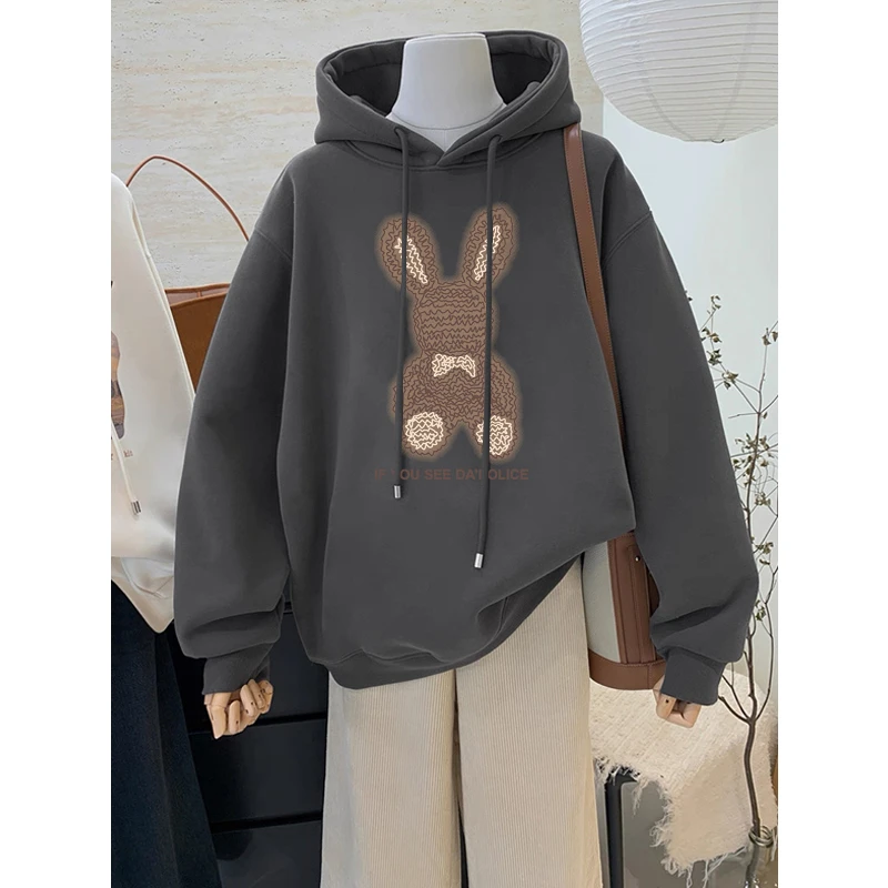 连帽卫衣女2025新款秋冬加绒加厚宽松休闲韩版套头带帽衫情侣外套