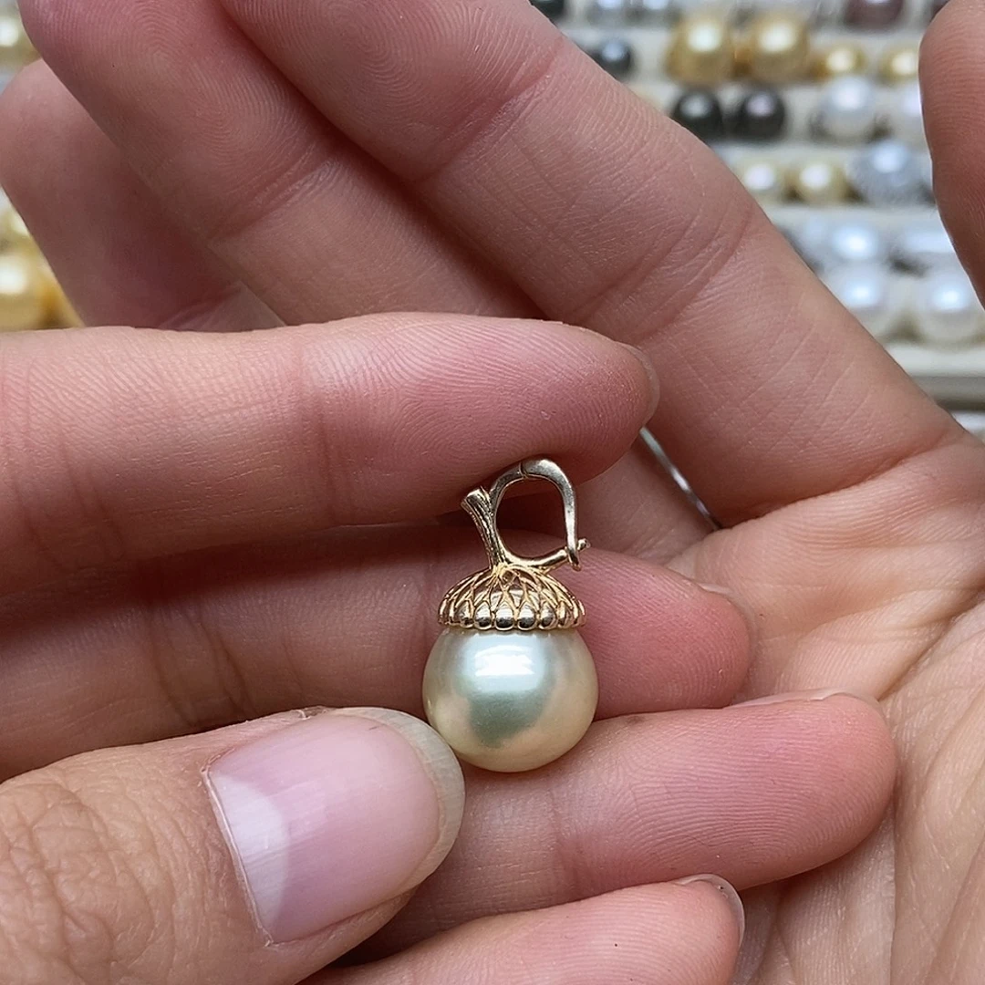 海水珍珠银S925镶嵌吊坠(不含链)