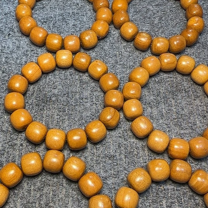 桃木全陈化老料把件串发一条