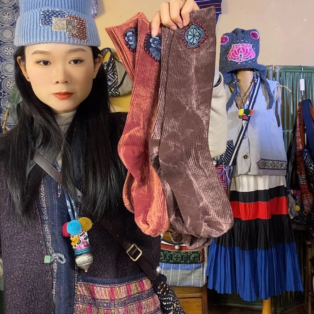 织绣君*手工制作袜子