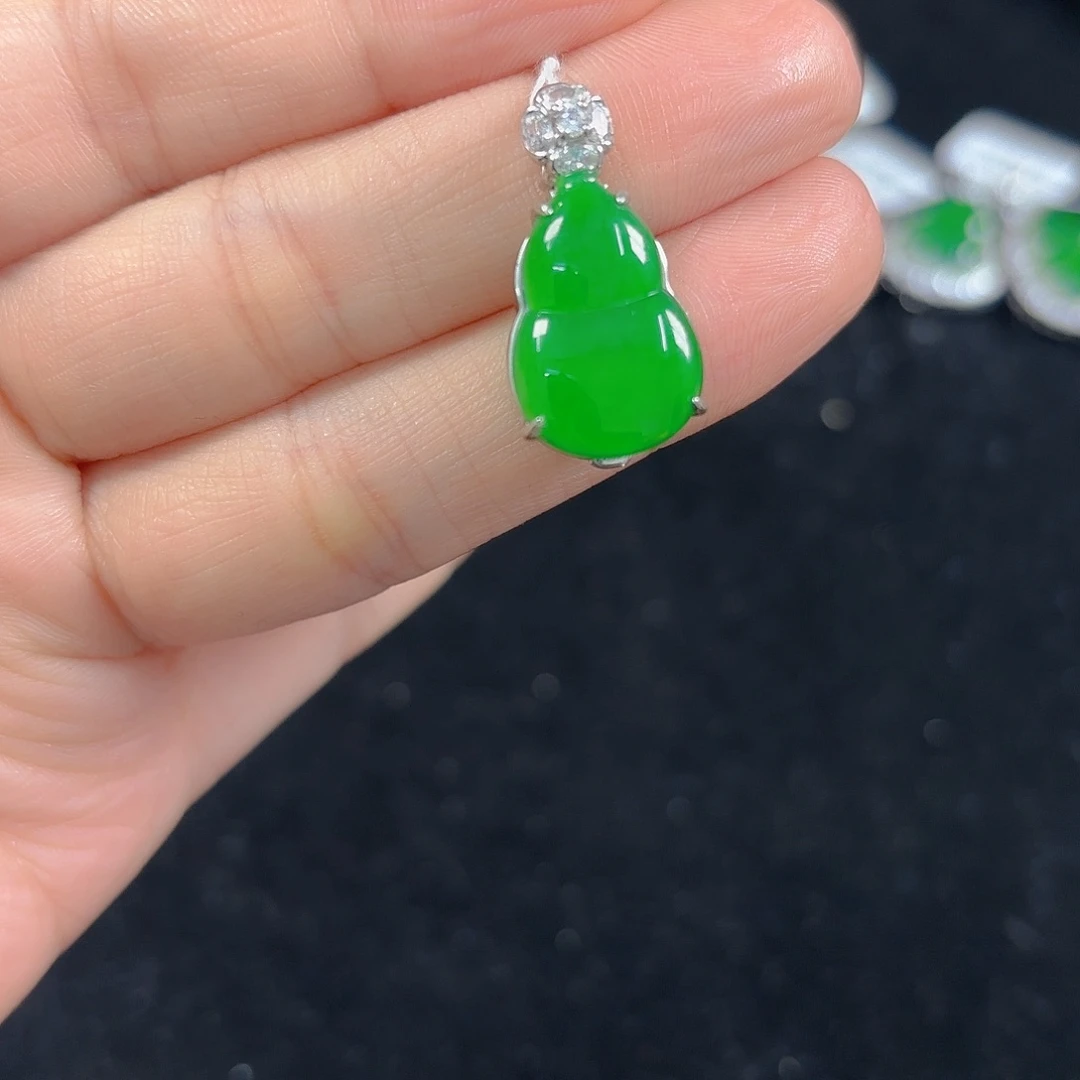 翡翠银S925镶嵌吊坠(不含链)