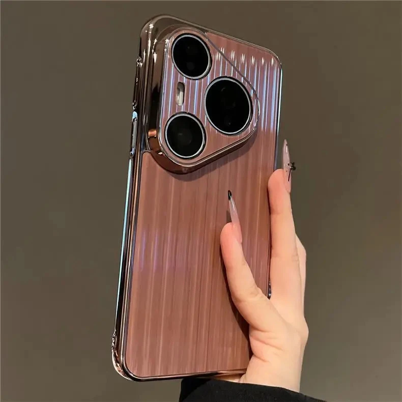 电镀拉杠箱纹理适用华为pura80Ultra手机壳简约高档pura70pro全包