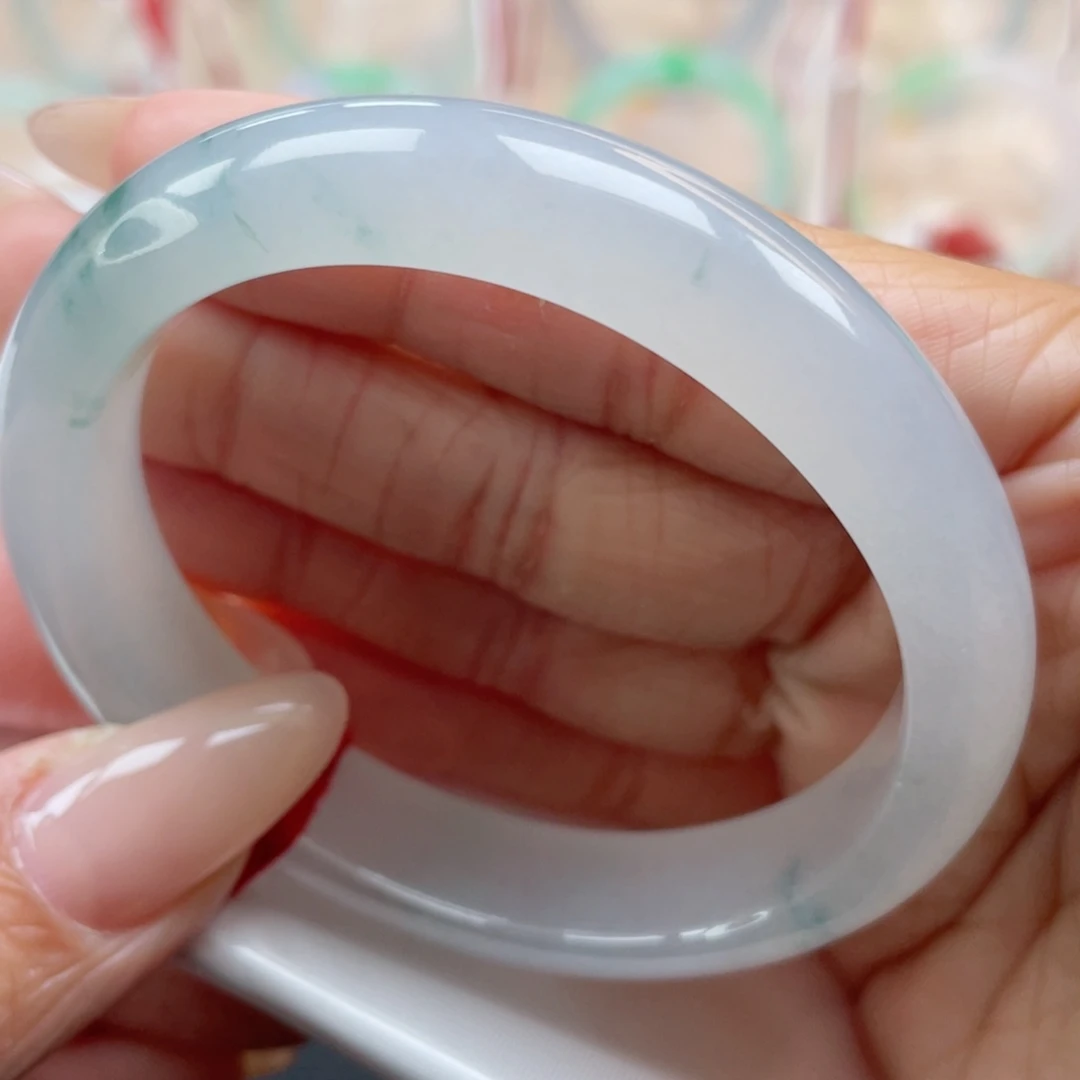 未镶嵌手镯翡翠55贵妃 皓腕凝霜 干净24号