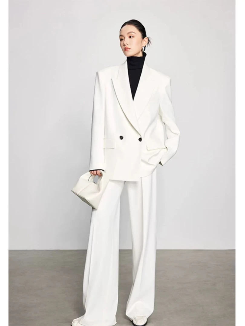 【白色玫瑰】2025早春新款西装套装女时尚拽姐气质两件套女神休闲风